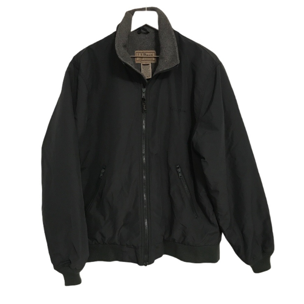 L. L. Bean green zip up fleece puffer coat M